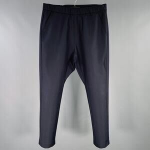 BARENA Size 30 Navy Wool Cotton Drawstring Casual Pants